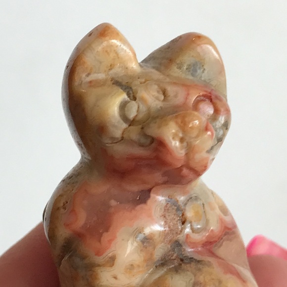 Natural Crazy Lace Agate Kitty - Picture 2 of 11